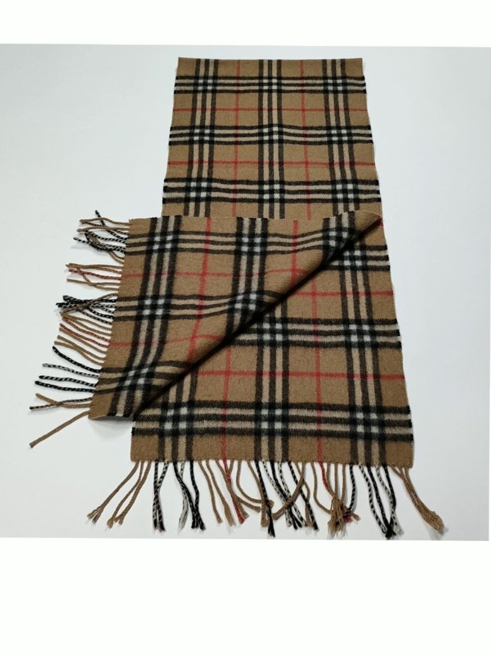 Authentic Burberry Classic Check Cashmere Scarf Beige - Picture 4 of 10